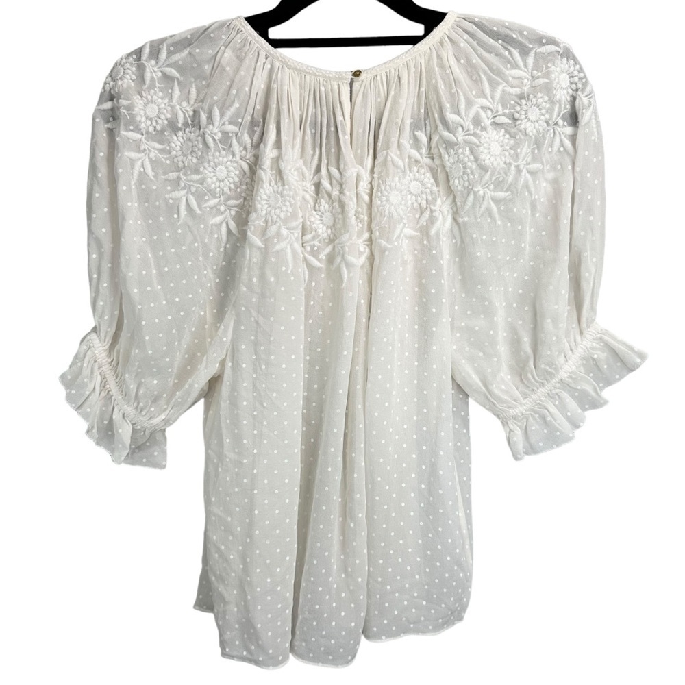 Ulla Johnson Nanon Embroidered Silk Blouse - Picture 8 of 11